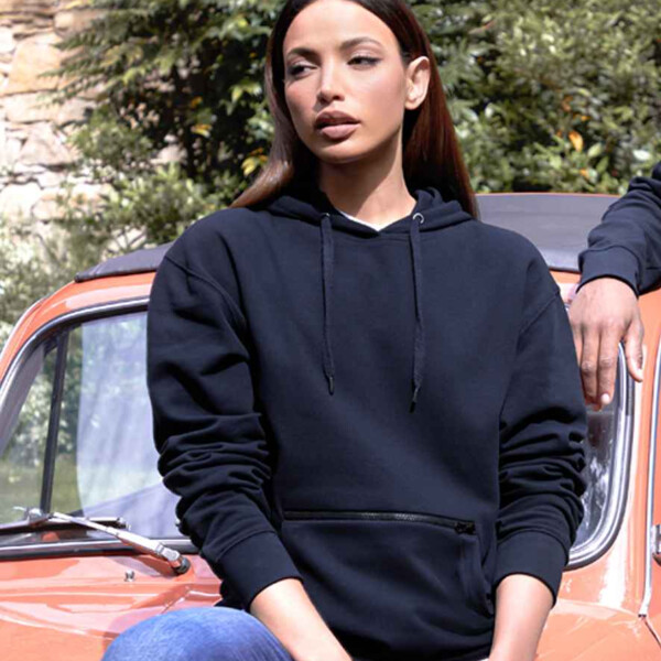 Kustom Kit Regular Fit Piqué Zipped Pocket Hoodie Thumbnail